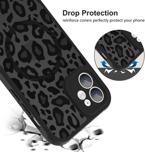 Miniatura 3 de KANGHAR - Funda para iPhone 11 [Compatible con Magsafe] Patrón estampado de leopardo Lindo guepardo Funda protectora magnética para niñas, mujeres
