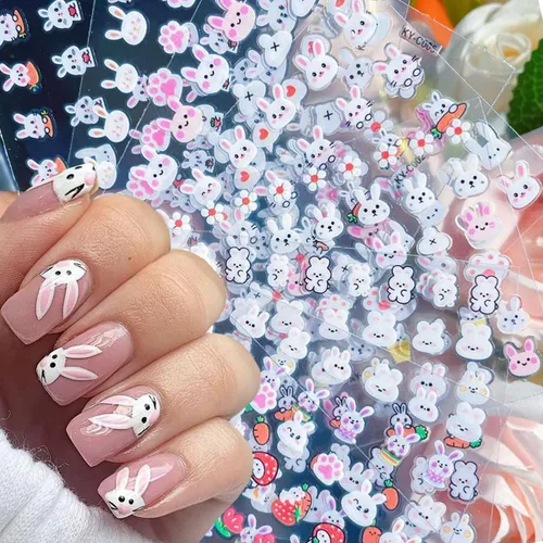 Miniatura 17 de Calcomanías de uñas de gato, 8 hojas de calcomanías autoadhesivas 3D con diseño de gato dorado, plateado, negro, blanco, para niños, niñas, mujeres