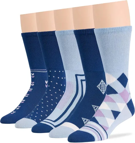 Miniatura 65 de 7BIGSTARS KINGDOM Calcetines de algodón para hombre, diabéticos, no vinculantes, paquete de 5 unidades, talla L/XL, Azul mezclilla, verde oliva