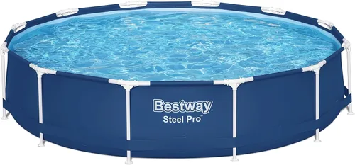 Bestway Steel Pro - Juego de piscina redonda sobre el suelo de 12 x 30 pulgadas, incluye bomba de filtro de 330 gal