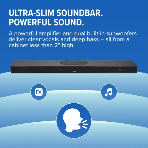 Miniatura 4 de ZVOX AccuVoice AV855 - Barra de sonido aclaradora de diálogo, tecnología auditiva patentada con 20 niveles de refuerzo de voz, subwoofers duales