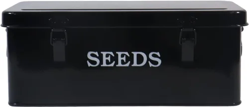 Caja de almacenamiento de semillas, contenedor de semillas de metal, organizador de almacenamiento de semillas con tapa, caja de almacenamiento de