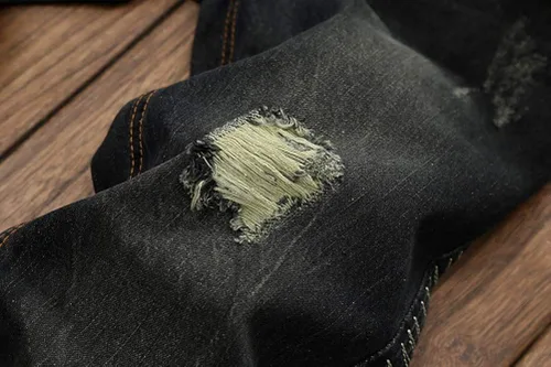 Miniatura 3 de IDEALSANXUN Pantalones de mezclilla ajustados para hombre con estampado impreso