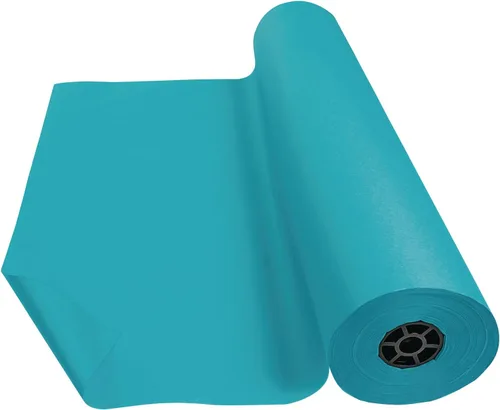 Colorations Rollo de papel para artes y manualidades - 36" x 1000', Aqua, superficie dual, marcadores, pinturas para dedos, pintura, acuarelas,
