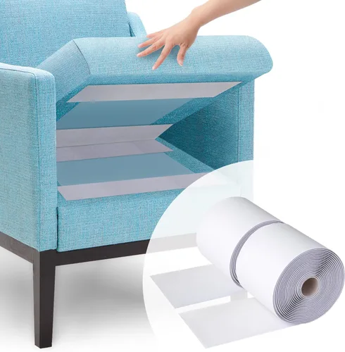 Miniatura 10 de Cinta de gancho y bucle negra resistente de 4.4'' × 16.5 pies, evita que los cojines del sofá se deslicen o se vuelen en exteriores, para colgar