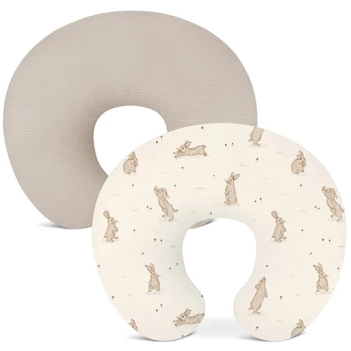 Miniatura 11 de Fundas de almohada de lactancia, funda de muselina para almohadas de lactancia, cómodas para bebés niñas y niños (rosa polvoriento)
