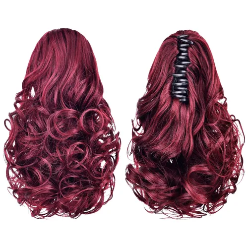 Miniatura 329 de Extensiones de cola de caballo de cabello rubio, extensiones de cola de caballo para mujer, pinza de extensiones de cabello rizado de 12 pulgadas