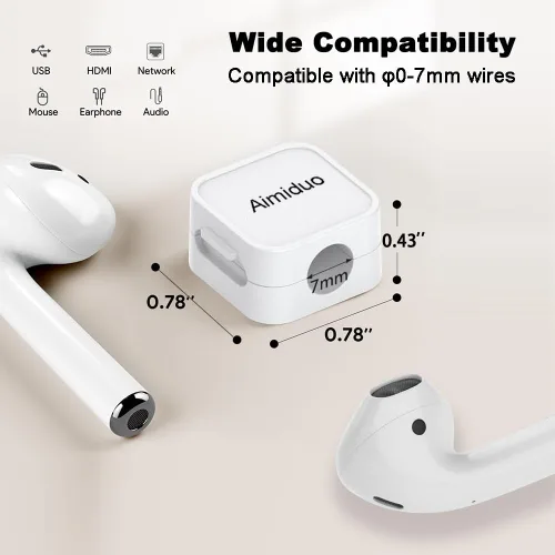 Miniatura 4 de Paquete de 10 clips magnéticos para cables, organizador de cables, soporte adhesivo para cable de teléfono para mesita de noche, escritorio, cables
