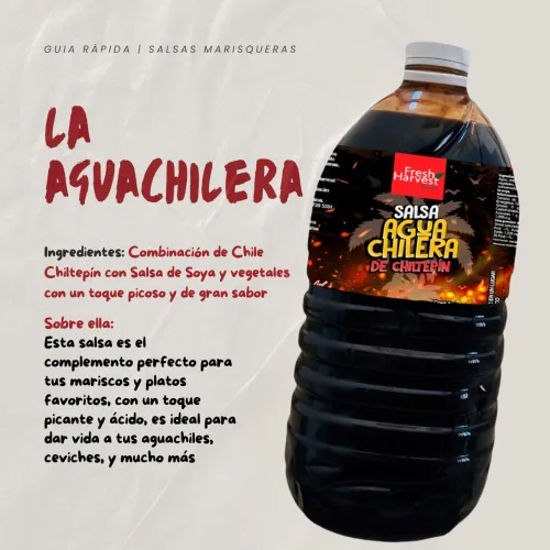 Miniatura 3 de Fresh Harvest Chiltepn Salsa Aguachilera 5Lt (169.07 Fl Oz) Salsa picante mexicana para mariscos y aperitivos