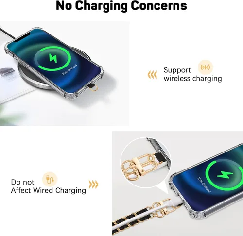 Miniatura 6 de MoKo Correa cruzada para teléfono, cadena universal para iPhone, Samsung, la mayoría de los teléfonos inteligentes, 1 correa para el cuello, 1