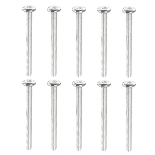 Miniatura 7 de Bonsicoky 10 tornillos hexagonales de cabeza redonda plana M6-0.039 x 2.362 in, tornillos de conexión de acero inoxidable 304, tornillos