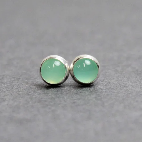 Miniatura 18 de Aretes de tuerca con piedras preciosas para mujeres y niñas, bisel redondo de 0.157 in de plata esterlina 925
