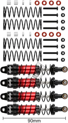 Miniatura 2 de INJORA Juego de amortiguadores RC 4 piezas amortiguadores RC para 1/10 RC Crawler Axial SCX10 90046 AXI231017 TRX-4 D90 (3.543 in)