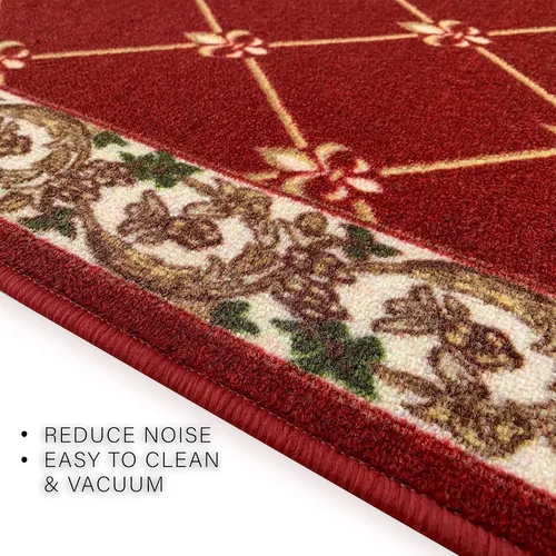 Miniatura 5 de CreativeDeco Alfombra de pasillo hecha a medida de pelo bajo con respaldo de goma para cocina, vestíbulo, pasillo, entrada, elige tu longitud, Flor