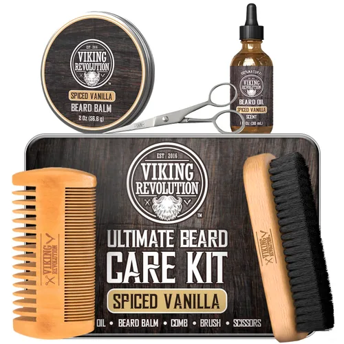 Miniatura 11 de Viking Revolution - Kit definitivo para barba - Kit de aseo para barba con cepillo para barba, peine para barba, bálsamo para barba, aceite