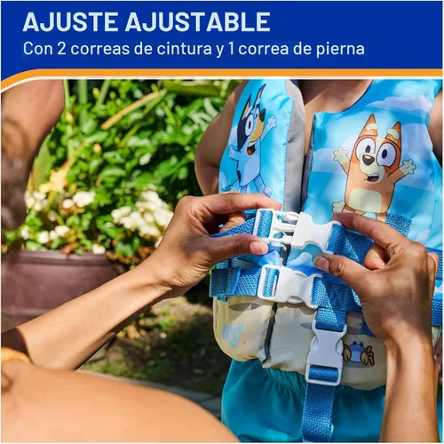 Miniatura 3 de SwimWays Bluey Chaleco salvavidas aprobado por la Guardia Costera de Estados Unidos, chaleco de natación para niños de 33 a 55 libras, azul