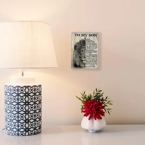 Miniatura 4 de Placas para decoración de regalo para hijo Mi Hijo Nunca Olvides Que Te Amo Sé Amado de Mamá Letrero de Metal de Hojalata 8x12 Pulgadas
