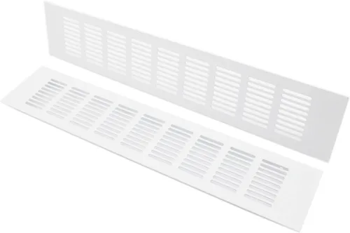 Miniatura 22 de 2 fundas para ventilación de aire, rejilla de ventilación de aleación de aluminio blanca rectangular, cubierta de rejilla de metal para armario