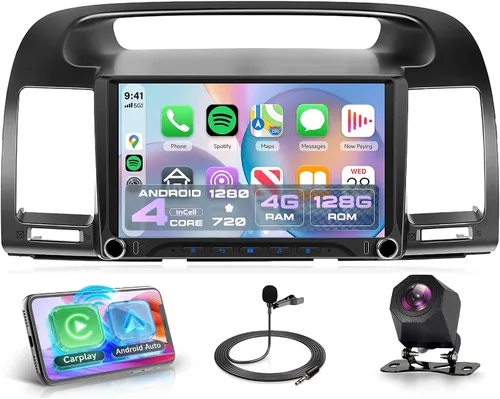 Miniatura 11 de 4G+64G Android Car Stereo Carplay para Toyota Camry 2000 2001 2002 2003 2004 2005 2006, Rimoody 9 pulgadas pantalla táctil radio de coche