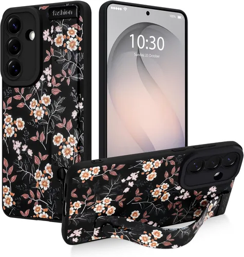 Miniatura 23 de Funda magnética compatible con Samsung Galaxy S25 Ultra para mujeres y hombres, estética flor de durazno, correa de muñeca ajustable incorporada