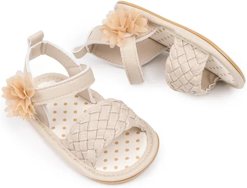 Miniatura 137 de Meckior Sandalias de verano con punta abierta y suave de piel sintética para bebés y niñas pequeñas
