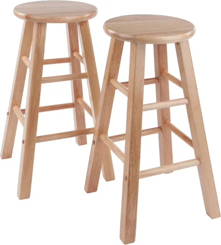 Miniatura 10 de Ergode Juego de taburetes de madera para mostrador, color gris ostra, juego de 2 piezas, madera maciza, capacidad de peso de 220 libras, estable