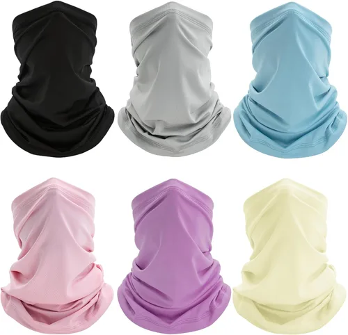 Miniatura 11 de Paquete de 6 Polainas para el Cuello, Protección UV Refrescante Máscara Facial Transpirable, Bufanda de Senderismo para Hombres y Mujeres