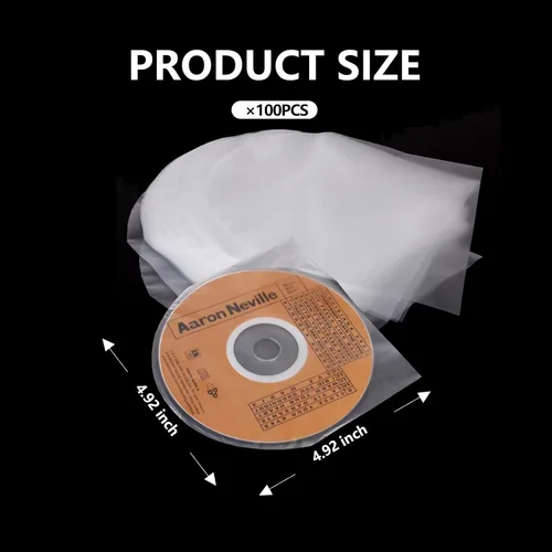 Miniatura 6 de 100 fundas para CD y DVD, fundas antiestáticas de plástico transparente para almacenamiento de CD y DVD Mini LP de 5 pulgadas