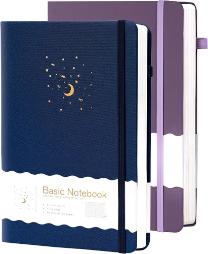 Miniatura 13 de CAGIE Cuaderno rayado para trabajo, cuaderno de tapa dura para escribir, mujeres y hombres, diario para tomar notas con lazo para bolígrafo