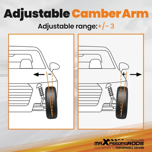 Miniatura 5 de maXpeedingrods Brazos de control superiores traseros para Honda Civic Coupe Sedan Acura CSX-S 2006-2015, Camber ajustable 3°