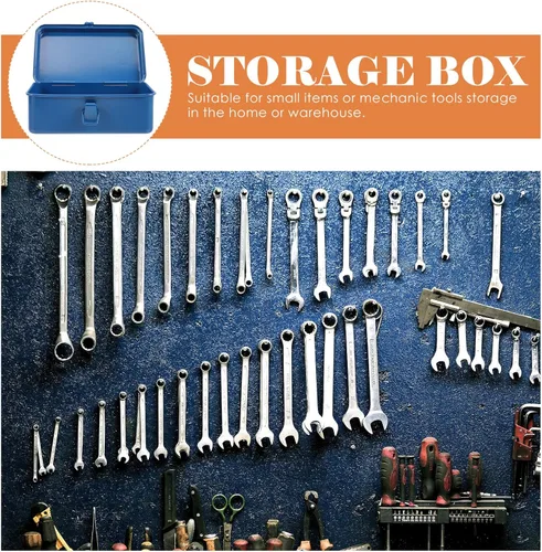 Miniatura 4 de DOITOOL Pequeña caja de herramientas - Caja metálica de almacenamiento de herramientas con organizador para herramientas de coche/hogar, clavos