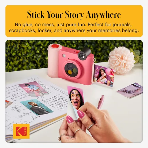 Miniatura 7 de Kodak Smile+ Cámara digital de impresión instantánea 2 en 1 e impresora de fotos inalámbrica Bluetooth - 10 MP, lente giratoria de efecto especial