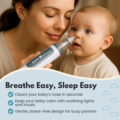 Miniatura 3 de Aspirador nasal eléctrico para bebés - Productos elegibles para bebés HSA - Artículos elegibles para bebés FSA Solo succión eléctrica suave