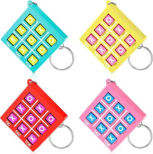 Miniatura 19 de Hicarer 64 llaveros de fiesta de Tic Tac Toe para fiestas de cumpleaños a granel, regalos de fin de año para estudiantes, niños de 8 a 12 años