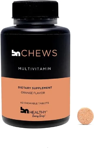 BNHealthy Multivitamínico bariátrico con hierro masticable diario con B12, D3, folato y zinc, sabor naranja, diseñado para adultos postoperatorios,
