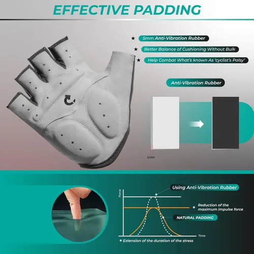 Miniatura 5 de GEARONIC - Guantes deportivos dedo completo y corto para ciclismo, acolchado de espuma a prueba de golpes.