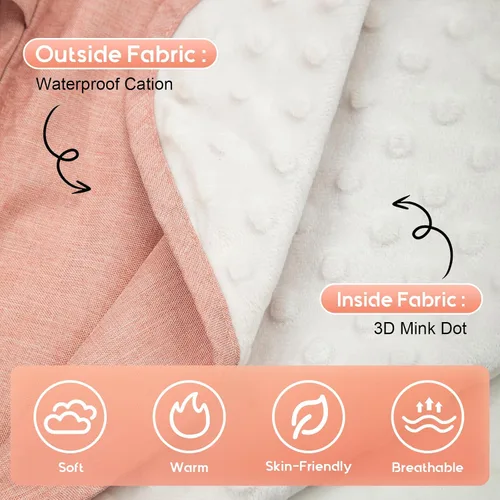 Miniatura 3 de Funda de asiento de automóvil impermeable para bebé, funda de asiento de automóvil infantil con lunares de visón 3D con 2 rejillas de ventilación