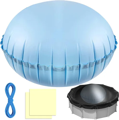 Miniatura 8 de Almohadas de piscina para piscinas sobre el suelo, 4 pies de diámetro, almohada de aire de piscina resistente de 0.016 in de grosor, kit de invierno