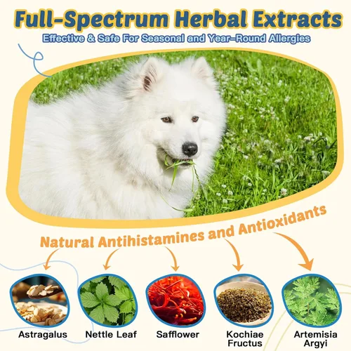 Miniatura 4 de ZEBORA Masticables para alergias para perros, apoyan las alergias estacionales y el alivio de la picazón, probióticos + omega-3 + calostro