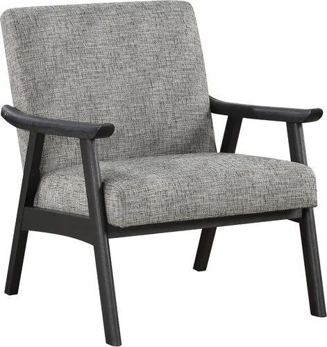 Miniatura 10 de OSP Home Furnishings Weldon Mid-Century - Sillón moderno, tela de carbón con marco acabado negro
