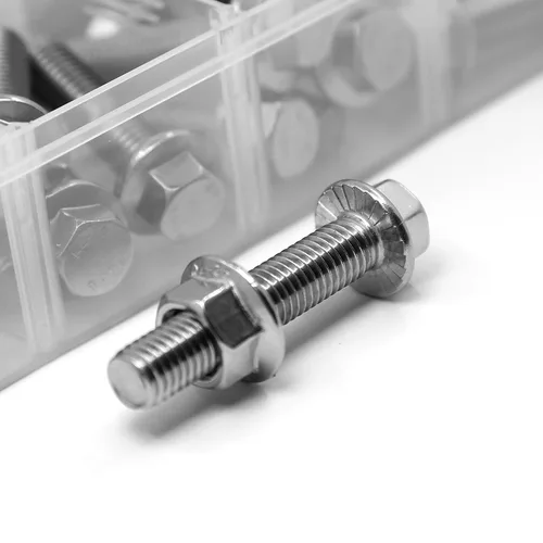 Miniatura 8 de Juego de 240 tornillos y tuercas con brida M5 M6 M8, tornillos hexagonales métricos con brida de acero inoxidable 304 Incluye las 14 medidas más Kit