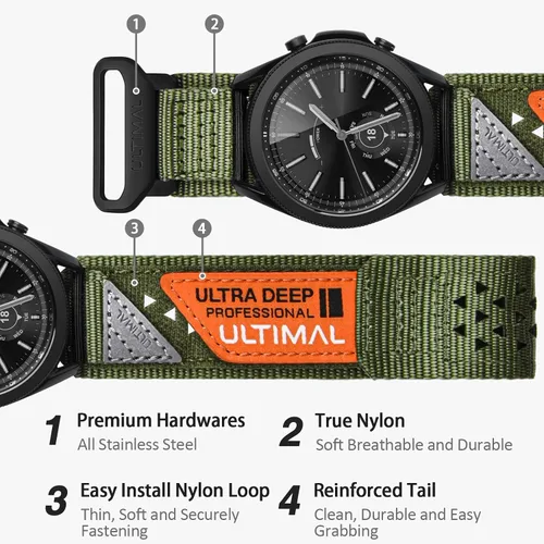 Miniatura 4 de ULTIMAL Correa de reloj de 0.866 in compatible con Garmin Vivoactive 4/Forerunner 255 265 570/Venu 4 3 2, compatible con Amazfit GTR 4 3 2/Bip 6 5