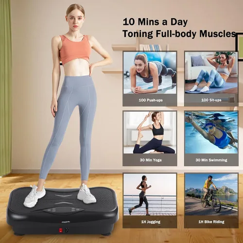 Miniatura 3 de Whole Body Vibration Plate Exercise Machine – Power Vibrating Plate for Lymphatic Drainage Weight Loss, Shake Plate Exercise Platform with Touch