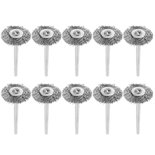 10 unids 0.984 in mini cepillo de alambre de acero inoxidable rueda de pulido para amoladora herramienta eléctrica ruedas pulir cepillos eléctricos