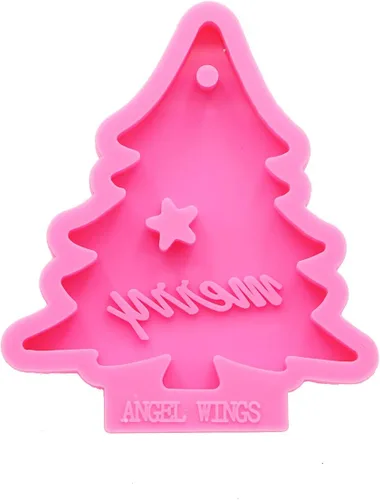 Moldes de resina con forma de árboles de Navidad superbrillantes, molde de resina de silicona, molde colgante de decoración de Navidad para