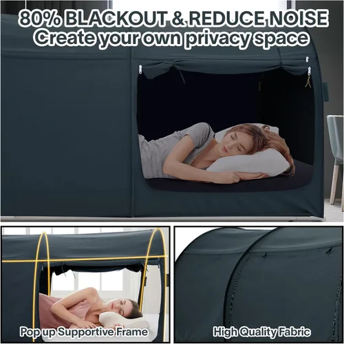 Miniatura 6 de Alvantor Tienda de campaña con dosel para cama, tiendas de campaña de ensueño, espacio de privacidad, tamaño individual, tiendas de campaña