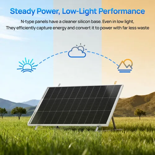 Miniatura 4 de ECO-WORTHY Panel solar tipo N de 100 W, panel solar de 12 V y 100 vatios con módulo fotovoltaico monocristalino de 25 % de eficiencia, paneles