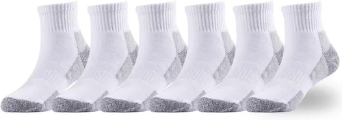 Miniatura 50 de EPEIUS Calcetines acolchados de algodón grueso para niños y niñas, calcetines atléticos deportivos para correr, paquete de 6 unidades, 4-14 años