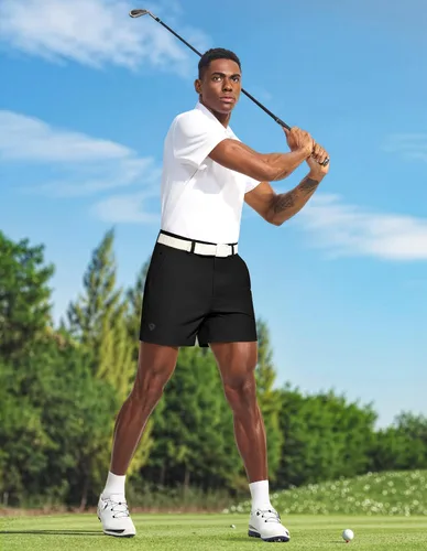 Miniatura 2 de PULI Pantalones cortos de golf para hombre, 5 pulgadas, elásticos, impermeables, con 5 bolsillos, para viajes, senderismo, uso casual, negocios
