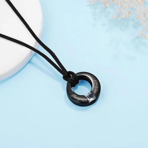 Miniatura 3 de YOUFENG Collares de urna de piedras natales para cenizas, urna redonda de cremación colgante para cenizas humanas, recuerdo conmemorativo, medallón